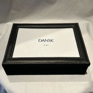 Dansk Black Leather Jewelry/ Photo Storage Box 5x7 -New in Box